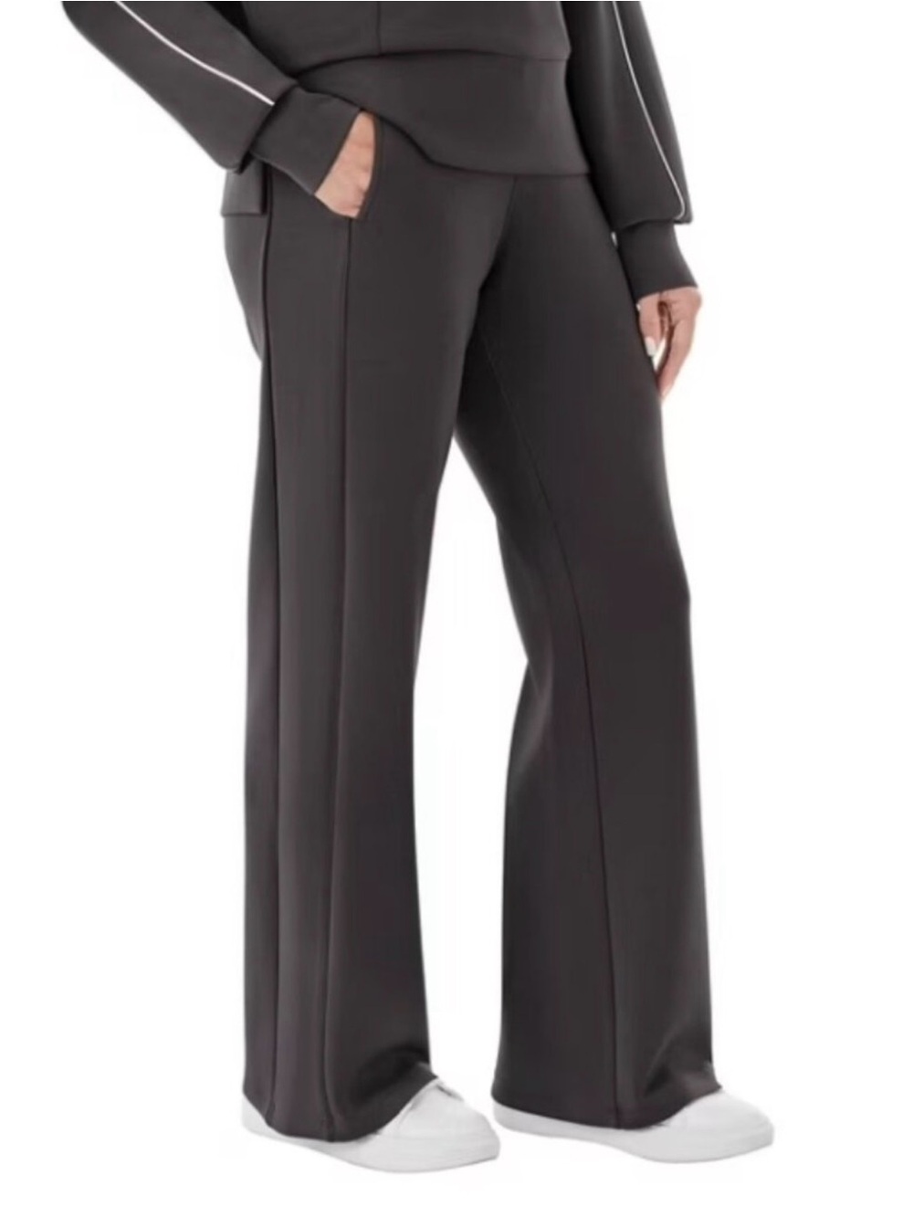 Members Mark wide leg sand wash soft stretchy black pant XL NWT